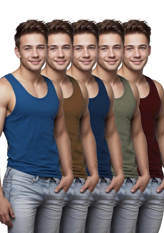 RAMRAJ COLOUR BANIANS( 5 pcs)