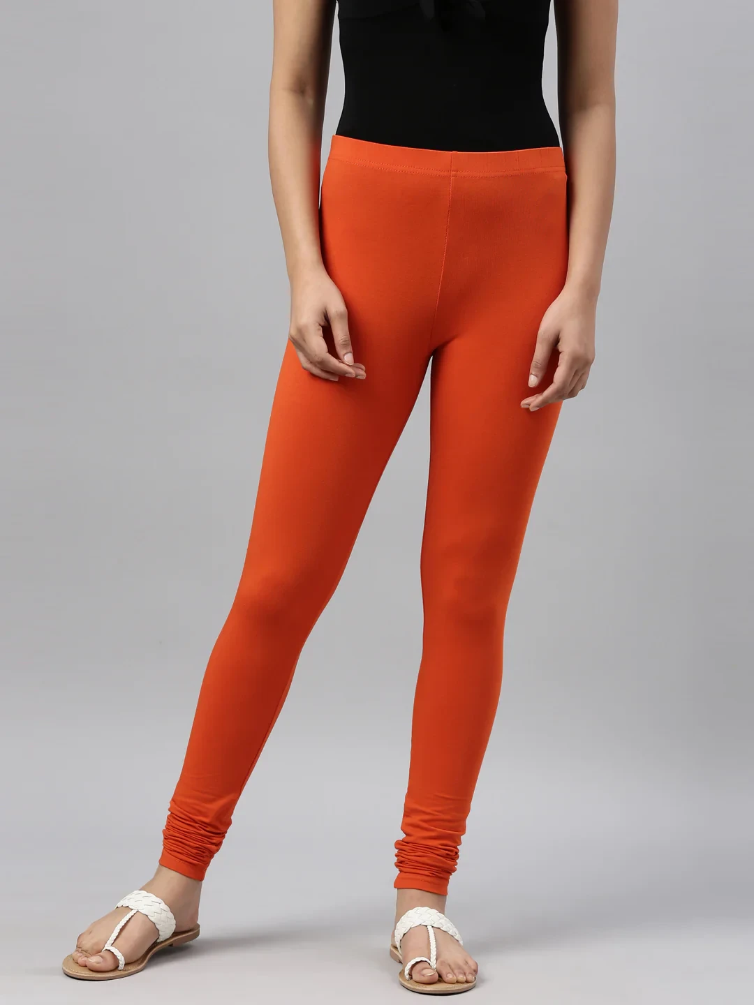GO COLORS CHUDIDHAR LEGGING (ORANGE COLOUR)