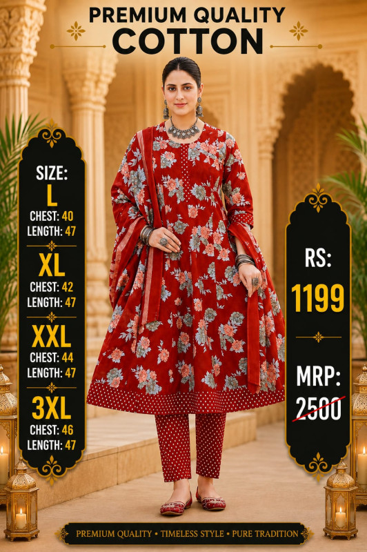 COTTON ANARKALI DRESS